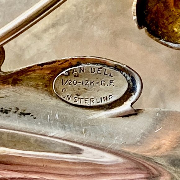 Vintage 1940s Van Dell 12K Gold Filled Floral Wire Brooch - Picture 5 of 7